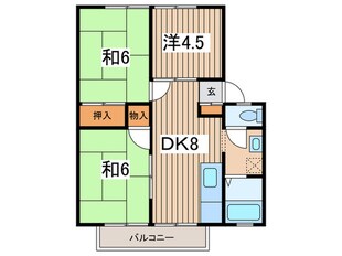 コズミックシティ宮沢第１Ｃの物件間取画像